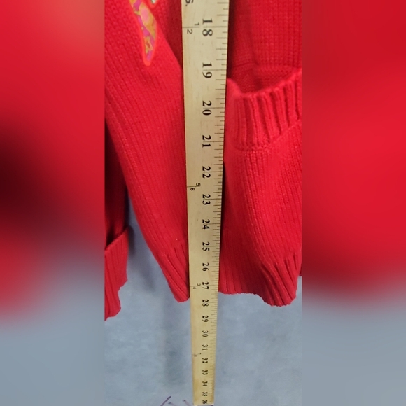 Akoo Mens Roe Sweater (Chili Pepper) Animal Print Embroidered Size S - Picture 9 of 10